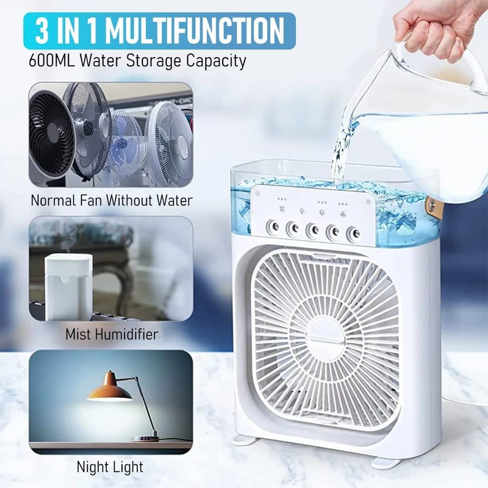 Air Cooler Mist-Fan-Mini-Table-Fan-for-Home-with-3-Speed-Mode-with-Water-Spray