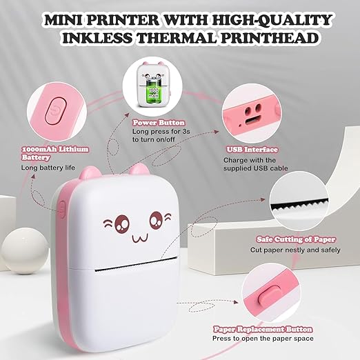 Inkless Portable Printer – Smart, Compact & Eco-Friendly Printing On-the-Go